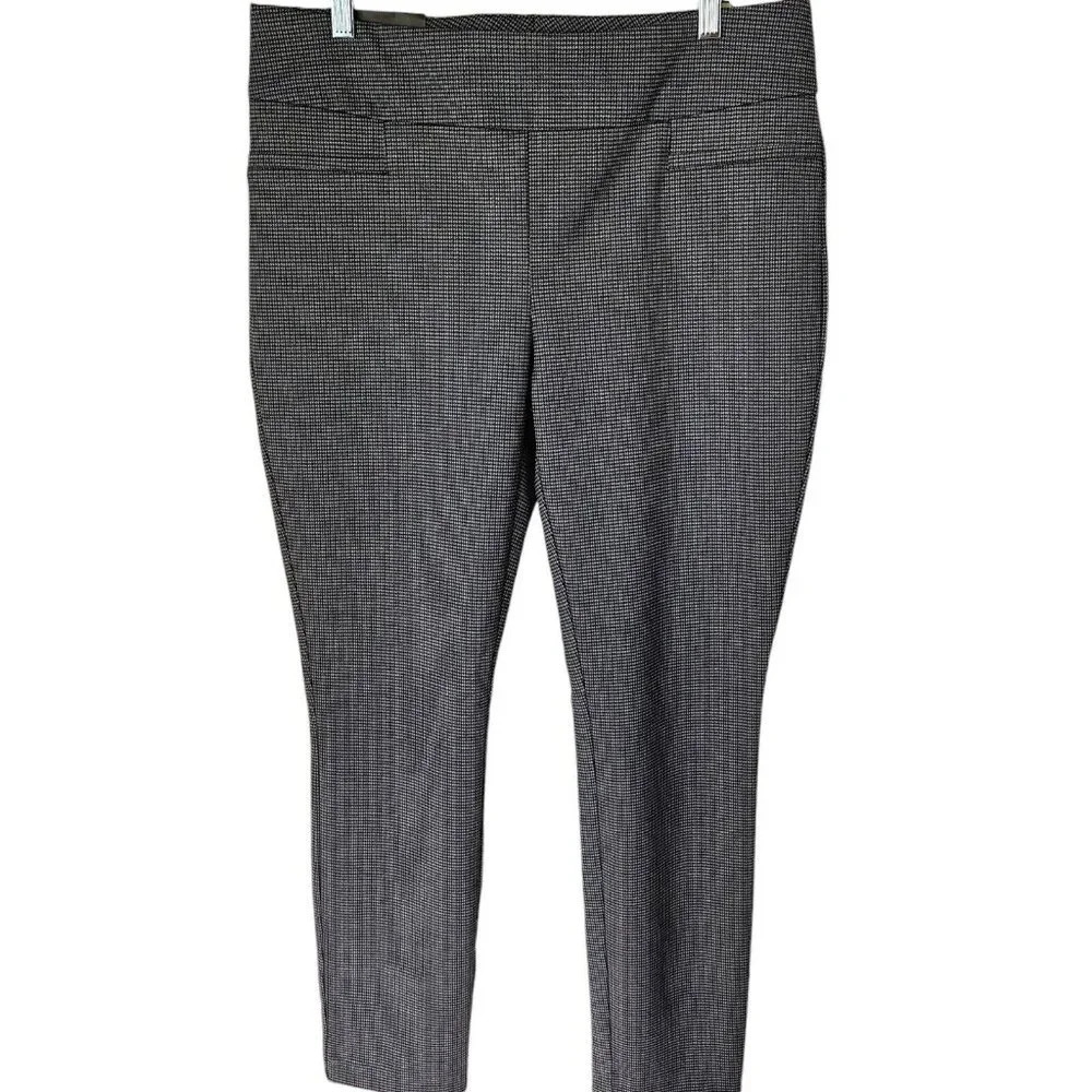 Dalia Gray Black Herringbone Pull On Cropped Pants Size Large New‎ With Tag - Picture 10 of 10